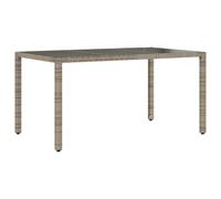 (150 x 90 x 75 cm) vidaXL Garden Table with Wooden Top Coffee Table Outdoor End Table Poly Rattan