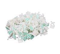150 x Square Self-Adhesive Plastic Household Twist Lock Cable Ties 20 x 20 mm