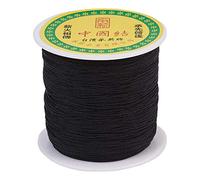 150 Yards Black Nylon Beading String Cords 0.5mm Chinese Knotting Cord Braided Nylon Thread Wires for Kumihimo Knotting Wrapping Beading Macrame Bracelet Jewelry Making