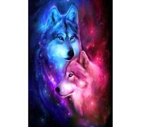 1500（87x57cm）-Piece Adult Jigsaw Puzzle, Two Colorful Wolves Animal World Themed Paper Puzzle, Suitable for Adult Stress Relief, Leisure Games and Home Wall Decoration