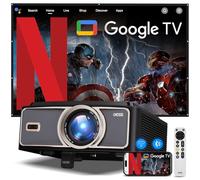 [1500 Brightness] Dess Projector with WiFi 6 and Bluetooth, Home Outdoor Electric Stand Movie Proyector, Auto Focus & Keystone, 1080P Native , High Contrast, Smart Projector