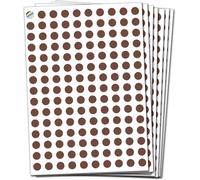 1500 Coloured Stickers, 10mm Round Sticky Dots with 10 Colors per Sheet - Self Adhesive for Events, Schools, DIY Crafts, Gifts - Brown