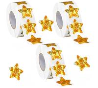 1500 Gold Star Stickers - Motivational Golden & Glitter Star Stickers for Kid's Behavior Chart, Student Planner, School & Classroom Use (2.5cm)