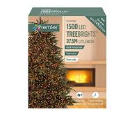 1500 LED 37.5m Premier TreeBright Christmas Tree Lights Timer Red & Vintage Gold
