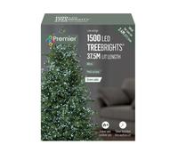 1500 LED (37.5m) Premier TreeBrights Christmas Tree Lights & TIMER in Cool White