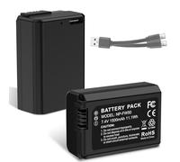 1500 mAh NP-FW50 Battery (2-Pack), 2025 New Revised High Performance Ultra High Capacity Li-ion Replacement Batteries with USB-C Charging Cable for Sony ZV-E10, ZV-E10 II, A7 Series (NP-FW50, 2PC, A)