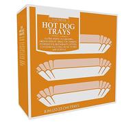 1500 Paper Hot Dog Trays | White Hot Dog Wrappers | 8 Inch Hotdog Tray Holders Plates | Disposable Fluted Hotdog Boats | Hotdog Container - Concession Stand Trays - Hot Dog Cart Accessories