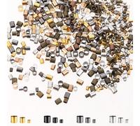 1500 PCS Crimp Beads for Jewelry Making, Crimp Tube Beads, 1.5mm, 2mm, 2.5mm Jewelry Crimping Tube Ends Spacer Bead, Bead Column Stoppers for Earrings Necklace Bracelet DIY(3 Sizes, 4 Colors)