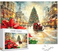 1500 pcs Piece Jigsaw Puzzles for Adults Christmas Tree Puzzle Snowflake Pattern Design, Piece Puzzle Educational Games, DIY Adult Crafts, Beautiful Decoration, Gifts for Women, 87x57cm, Model125