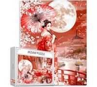 1500 pcs Piece Jigsaw Puzzles for Adults Japan Puzzle Geisha Pattern Design, Piece Puzzle Educational Games, DIY Adult Crafts Gift Box Packaging, Beautiful Decoration Gifts for Women, 87x57cm,Model509
