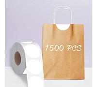 1500 PCS Round Color Coding Labels, White Circle Dot Stickers Self-Adhesive Removable Stickers for Inventory Organize, File Classification with Perforation Line in Roll (3/4" in Diameter)