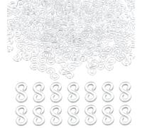 1500 Pcs Rubber Band S Clips Loom Band Clips Loom Bracelet Hooks Clear Plastic Band Clip Hooks Connectors Refills for DIY Necklace Accessory Rubber Connectors Refills for Loom Bracelets