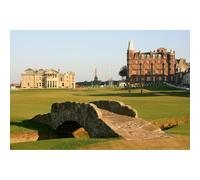 1500-piece（87x57cm） Adult Puzzle: St. Andrews Old Golf Course with Historical Building Bridge - Home Decor Art Gift
