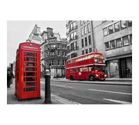 1500-piece（87x57cm） Adult Puzzle Toy: London Telephone Booth Bus, Family Challenge Game, Home Decor Gift