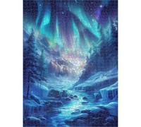 1500 Piece Jigsaw Puzzle, Aurora & Mountain Wooden Wall Art, 1T#2320