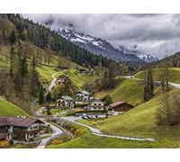 1500 Piece Jigsaw Puzzle for Adults And for Kids Age 14 And Up - Mountains buildings idyll 87x57cm