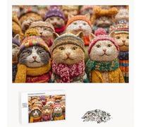 1500 Piece Jigsaw Puzzle for Adults, Cat & Animal Premium Wooden Puzzles with Poster, Classic Cut, Interlocking Pieces for Home Decor & Mindfulness 34 x 22 in - Aged 14+ Only (Not a Toy) P3#404
