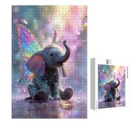 1500 Piece Jigsaw Puzzle for Adults,Elephant & Butterfly Premium Wooden Puzzles with Poster,Classic Cut,Interlocking Pieces for Home Decor & Mindfulness 34 x 22 in - Aged 14+ Only (Not a Toy) P3#1287
