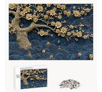 1500 Piece Jigsaw Puzzle for Adults, Gold & Tree Premium Wooden Puzzles with Poster, Classic Cut, Interlocking Pieces for Home Decor & Mindfulness 34 x 22 in - Aged 14+ Only (Not a Toy) P3#28