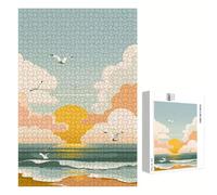 1500 Piece Jigsaw Puzzle for Adults, Ocean & Bird Premium Wooden Puzzles with Poster, Classic Cut, Interlocking Pieces for Home Decor & Mindfulness 34 x 22 in - Aged 14+ Only (Not a Toy) P3#1354
