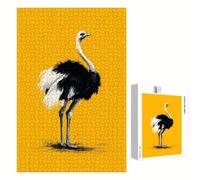1500 Piece Jigsaw Puzzle for Adults, Ostrich & Yellow Premium Wooden Puzzles with Poster, Classic Cut, Interlocking Pieces for Home Decor & Mindfulness 34 x 22 in - Aged 14+ Only (Not a Toy) P3#1374