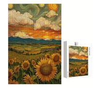 1500 Piece Jigsaw Puzzle for Adults,Sunflower & Abstract Premium Wooden Puzzles with Poster,Classic Cut,Interlocking Pieces for Home Decor & Mindfulness 34 x 22 in - Aged 14+ Only (Not a Toy) P3#705