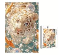 1500 Piece Jigsaw Puzzle for Adults, Tiger & Koi Premium Wooden Puzzles with Poster, Classic Cut, Interlocking Pieces for Home Decor & Mindfulness 34 x 22 in - Aged 14+ Only (Not a Toy) P3#1169