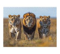 1500 Piece Jigsaw Puzzle, Lion & Tiger Wall Art, Wooden Puzzle, 1T#1032
