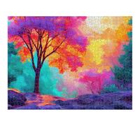 1500 Piece Jigsaw Puzzle, Tree & Colorful Wall Art, Wooden Puzzle, 1T#8