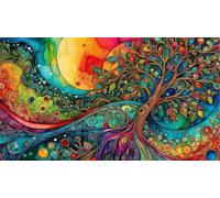 1500 Piece Jigsaw Puzzles for Adults, Abstract Tree of Life 34.3x22.4 inch, Challenging Brain Teaser Puzzle, Premium Cardboard Hobby Gift for Adults & Seniors