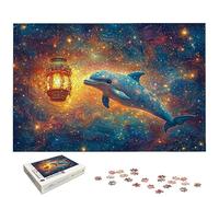 1500 Piece Jigsaw Puzzles for Adults, Animal Jigsaw Puzzles for Adults 1500, Dolphin Jigsaws for Family Educational Games, Wooden Puzzle with Gift Box, Unique Gifts for Women, Home Wall Decor, -7118