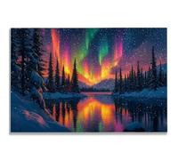 1500 Piece Jigsaw Puzzles for Adults, Aurora Jigsaw Puzzles for Adults, Wooden Puzzle with Gift Box, Landscape Jigsaws for Family Educational Games, Unique Gifts for Women/Men, Home Wall Decor, -1719
