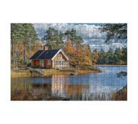 1500 Piece Jigsaw Puzzles for Adults, Autumn Jigsaw Puzzles for Adults 1500, Cabin Jigsaws Educational Game, Challenging Puzzle Games for The Whole, Wooden Puzzle for Home Decor, Gifts for Women -1323