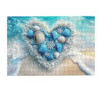 1500 Piece Jigsaw Puzzles for Adults, Beach Jigsaw Puzzles for Adults 1500 Piece, Heart Puzzle Challenging Game for the Whole Families, Classic Wooden Jigsaws Suitable for Home Decoration, Gifts -2783