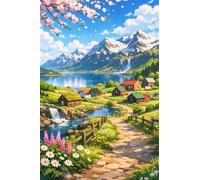 1500 Piece Jigsaw Puzzles for Adults, Beautiful Village Jigsaw Puzzles for Adults 1500 Pieces, 87x57cm Impossible Hard Difficult Challenging Adult Puzzles for Wall Decoration and Gifts
