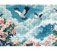 1500 Piece Jigsaw Puzzles for Adults, bird waves Wooden Puzzle Hard Difficult Challenging Puzzle, jigsaw Puzzle 34.3 x 22.4 inches, Stress Relief Wall Decor, Educational Games, w0-650