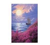 1500 Piece Jigsaw Puzzles for Adults, Creative Impossible Puzzles Games for Adults Beginners, Large Wooden Jigsaw with Storage Box, Gifts for Women Men, Home Decor, Theme: Boat & Flower 87x57cm D-1715