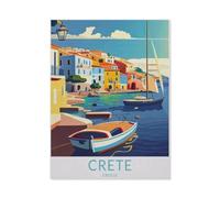 1500 Piece Jigsaw Puzzles for Adults，Crete Greece Vintage Travel Poster，Classic Puzzle Difficult Puzzle Fun Creative DIY Toys Gifts for Girls and Boys, Family Games（57x87CM）-AT47