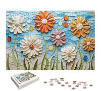 1500 Piece Jigsaw Puzzles for Adults, Flower Jigsaw Puzzles for Adults 1500, Daisy Jigsaws for Family Educational Games, Wooden Puzzle with Gift Box, Unique Gifts for Women, Home Wall Decor, -7070