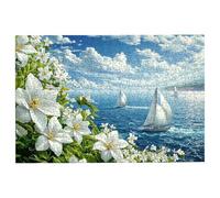 1500 Piece Jigsaw Puzzles for Adults, Flower Jigsaw Puzzles for Adults 1500 Piece, Boat Puzzle Challenging Game for the Whole Families, Classic Wooden Jigsaws Suitable for Home Decoration, Gifts -3549
