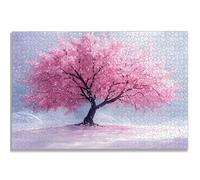 1500 Piece Jigsaw Puzzles for Adults, Flower Jigsaw Puzzles for Adults, Wooden Puzzle with Gift Box, Cherry Blossoms Jigsaws for Family Educational Games, Unique Gifts for Women/Men, Home Decor, -1487