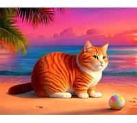 1500 Piece Jigsaw Puzzles for Adults, Impossible Hard Difficult Challenging jigsaw puzzle 1500 pieces adult Puzzles Classic Educational Games 87x57cm,Orange Cat Ball