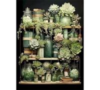 1500 Piece Jigsaw Puzzles for Adults, Impossible Hard Difficult Challenging jigsaw puzzle 1500 pieces adult Puzzles Classic Educational Games 87x57cm,Succulent Plant Rack