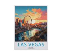 1500 Piece Jigsaw Puzzles for Adults，Las Vegas Nevada Vintage Travel Poster，Classic Puzzle Difficult Puzzle Fun Creative DIY Toys Gifts for Girls and Boys, Family Games57x87cm-BB47
