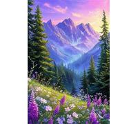 1500 Piece Jigsaw Puzzles for Adults Mountain Forests Flowers Puzzle Fun Challenges Perfect for Relaxation Letter Printed on Back Interlock Perfectly for Men Women Elders Seniors 34.3x22.4 inch