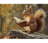 1500 Piece Jigsaw Puzzles for Adults, squirrel Book Wooden Puzzle Hard Difficult Challenging Puzzle, jigsaw Puzzle 34.3 x 22.4 inches, Stress Relief Wall Decor, Educational Games, w0-848