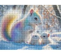 1500 Piece Jigsaw Puzzles for Adults, squirrel dream Wooden Puzzle Hard Difficult Challenging Puzzle, jigsaw Puzzle 34.3 x 22.4 inches, Stress Relief Wall Decor, Educational Games, w0-846