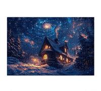 1500 Piece Jigsaw Puzzles for Adults, Starry Night Puzzles for Adults, Gift for Women, Christmas, Family Wooden Puzzle Educational Games, Challenging Adult Jigsaws, Box Packaging, Cottage Pattern G-25
