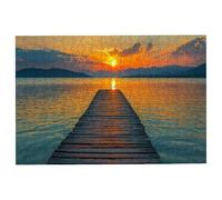 1500 Piece Jigsaw Puzzles for Adults, Sunset Jigsaw Puzzles for Adults 1500 Piece, Classic Puzzle Challenging Game for the Whole Families, Suitable for Decompression Gifts Decor Theme: (Pier), -2267
