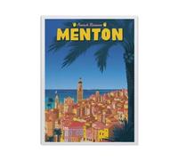 1500 Piece Jigsaw Puzzles for Adults，Vintage France Travel Poster Menton French Riviera，Classic Puzzle Difficult Puzzle Fun Creative DIY Toys Gifts for Girls and Boys, Family Games（57x87cm）-BO67